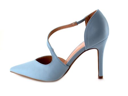 Γόβες Μυτερές με Λοξό Λουράκι Γαλάζιο