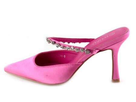 Mules με Διακοσμητικές Πέτρες Φούξια