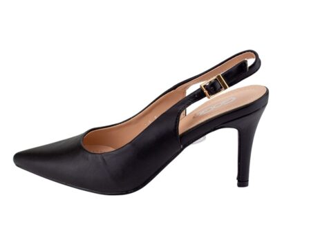 Γόβες Μυτερές Open Heel Μαύρες