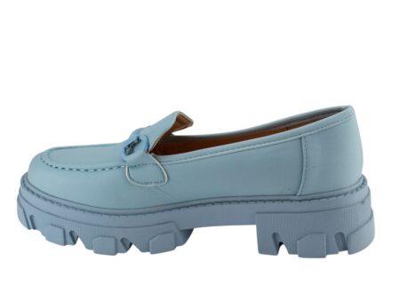 Μοκασίνια με Τρακτερωτή Σόλα & Αλυσίδα Γαλάζιο