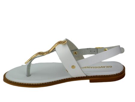 Δερμάτινα Σανδάλια με Διακοσμητικά Λευκά gkavogiannis
