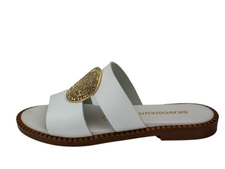 Flat Δερμάτινα Σανδάλια με Διακοσμητική Αγκράφα