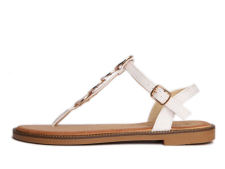 Flat Σανδάλια με Διακοσμητικά Λευκό
