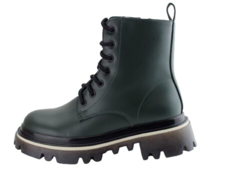 Μποτάκι τρακτερωτό σε Πράσινο χρώμα & φερμουάρ