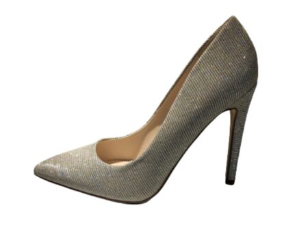 silver glitter heel