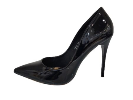 Γυναικεία γόβα Μαύρη λουστρίνι λεοπάρ σχέδιο