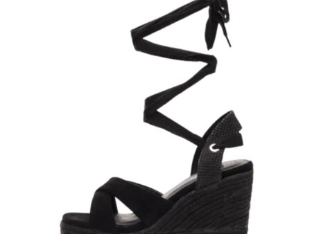 Πλατφόρμες Εσπαντρίγιες Lace Up με Χιαστί Λουράκια