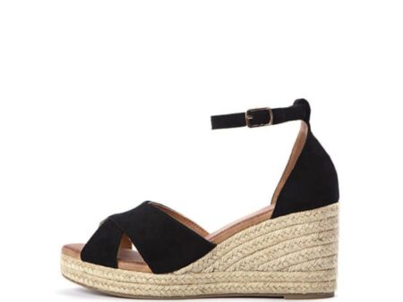 Εσπαντρίγιες platform suede με χιαστί φάσα