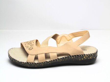 Ανατομικό σανδάλι με λάστιχο λουράκι μπέζ