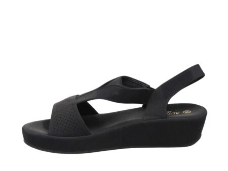 Ανατομικό Σανδάλι μαύρο με ελαστικό λουράκι