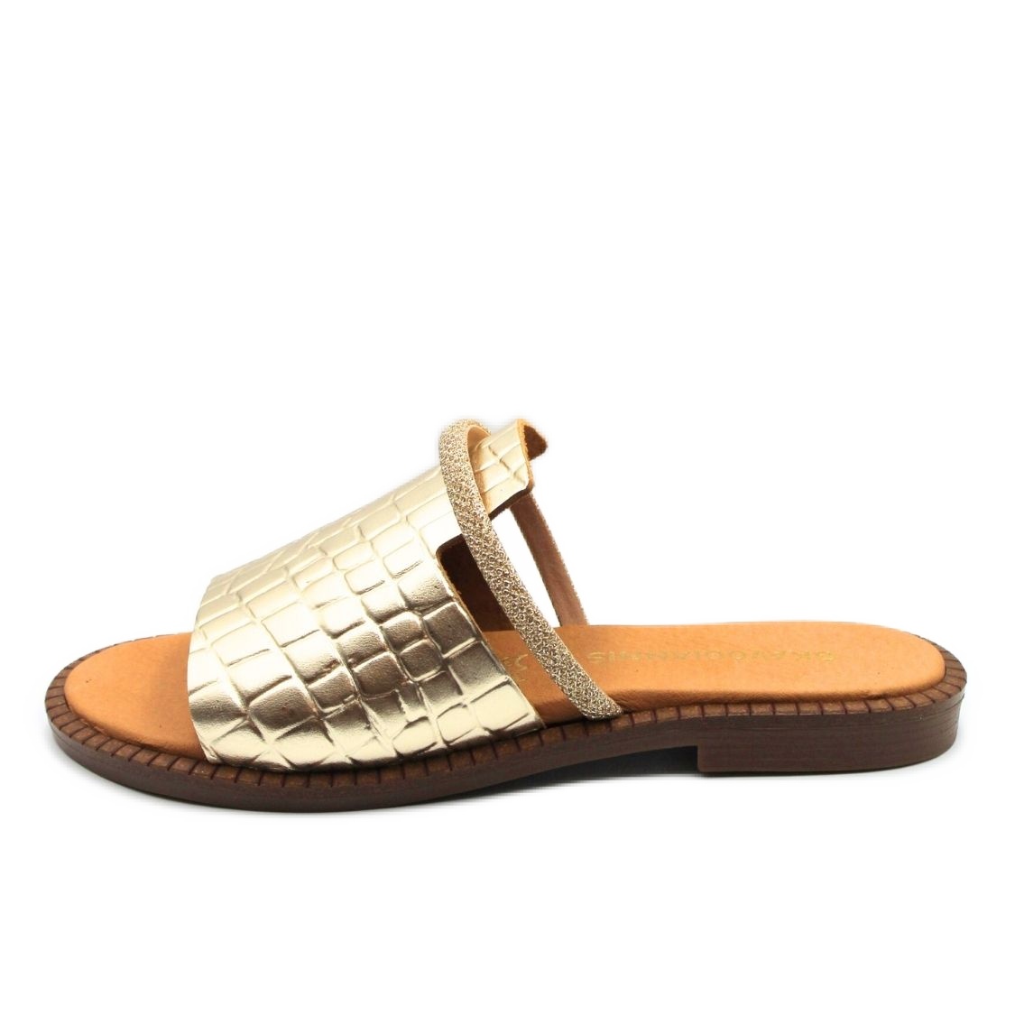 Δερμάτινα Σανδάλια χρυσό