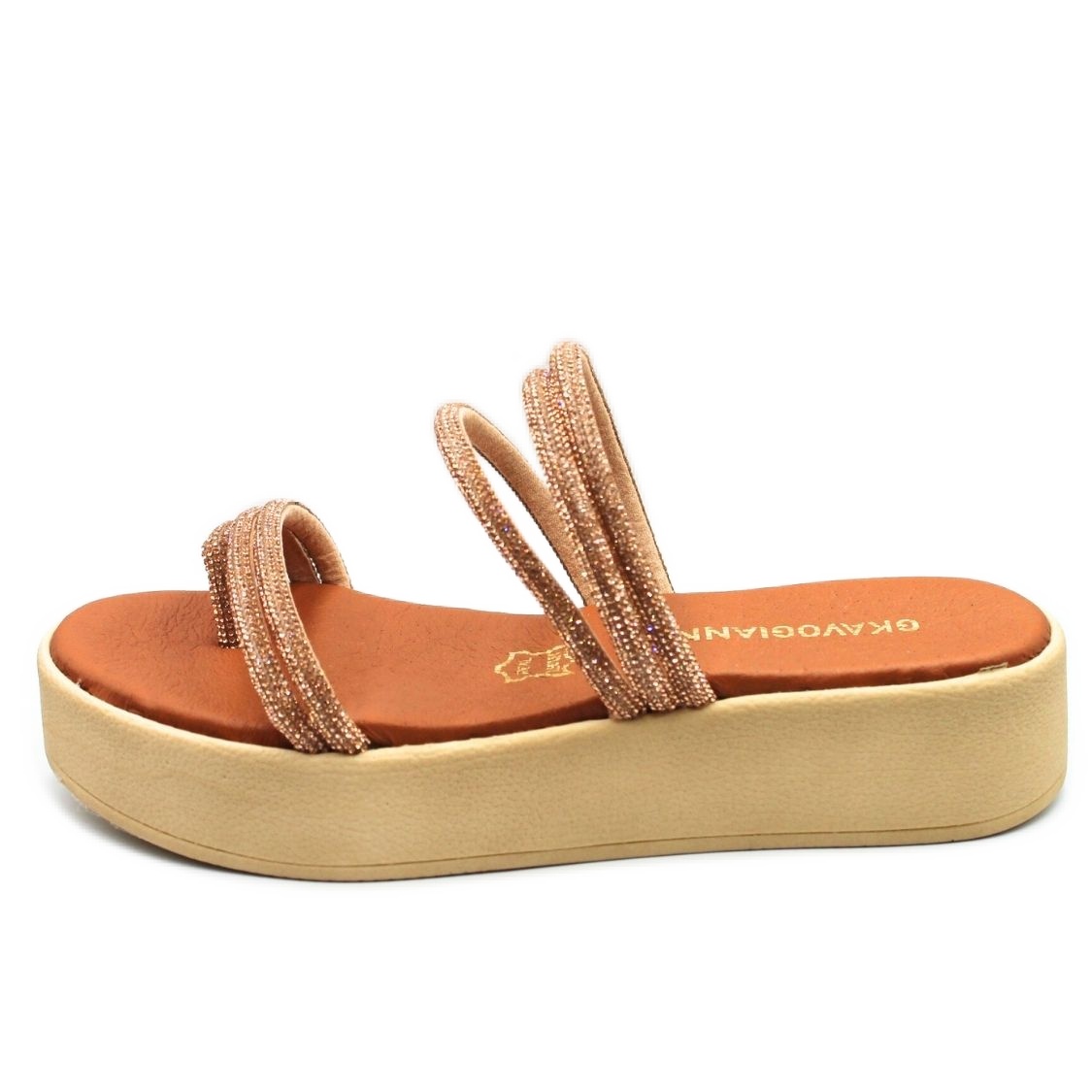 Γυναικεία χειροποίητα δερμάτινα σανδάλια GKAVOGIANNIS Rose-Gold