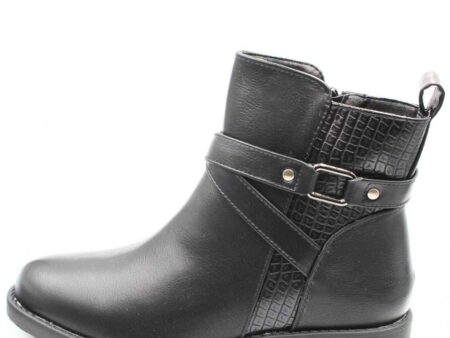 Μποτάκι δερματίνη με αγράφα και κροκό