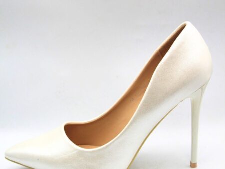 Γόβες με Λεπτό Τακούνι δερματίνη λευκή