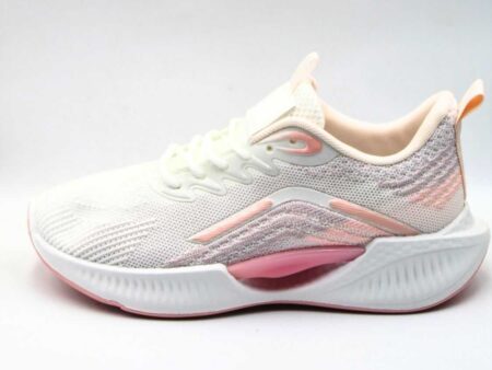 Αθλητικό sneaker λευκό με ροζ λεπτομέρειες