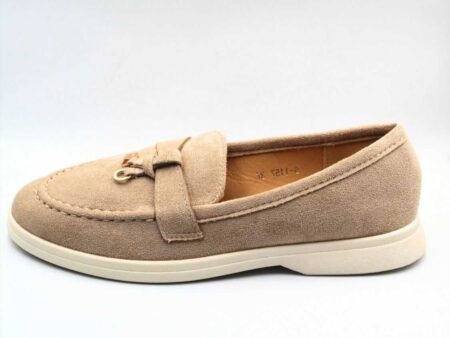 Μοκασίνια suede σε χακί χρώμα