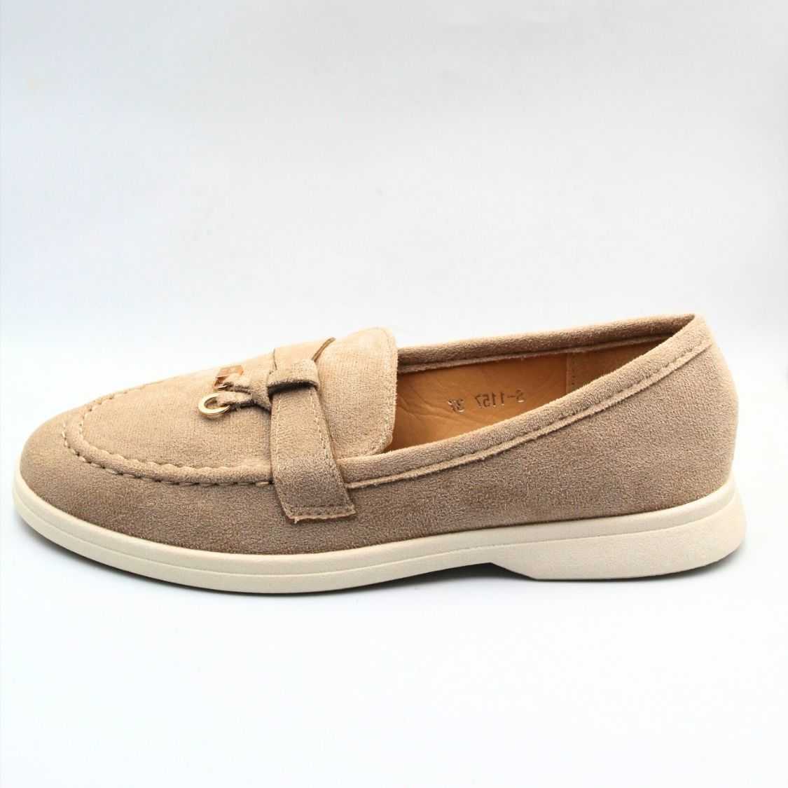 Μοκασίνια suede σε χακί χρώμα