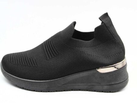 Sneakers κάλτσα με ασημένια λεπτομέρεια στη φτέρνα