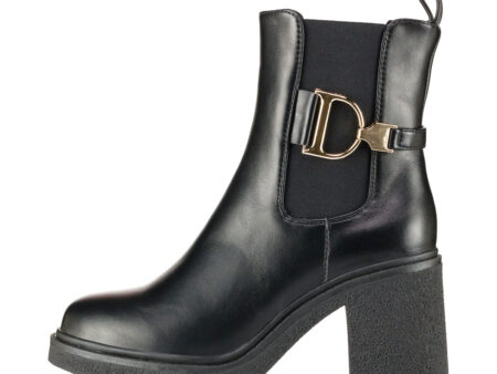 Romanciaga Μποτάκια Μαύρα με Κρεπ Τακούνι