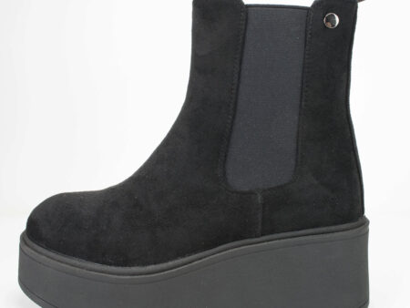 Μαύρα Μποτάκια Αστραγάλου Δίσολα με Λάστιχο