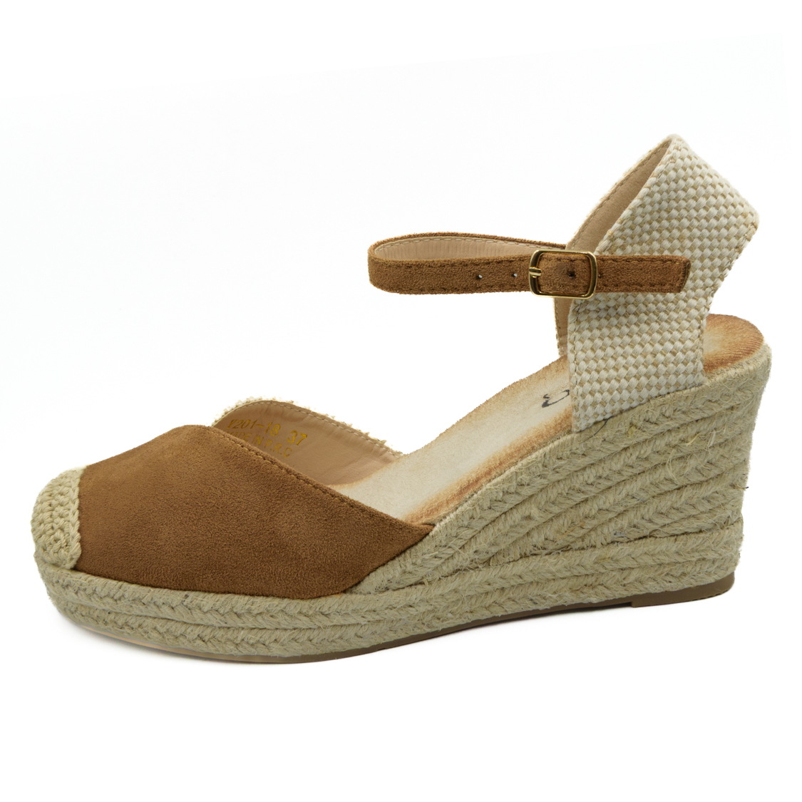 Μπεζ πλατφόρμες εσπαντρίγιες με λουράκι στον αστράγαλο